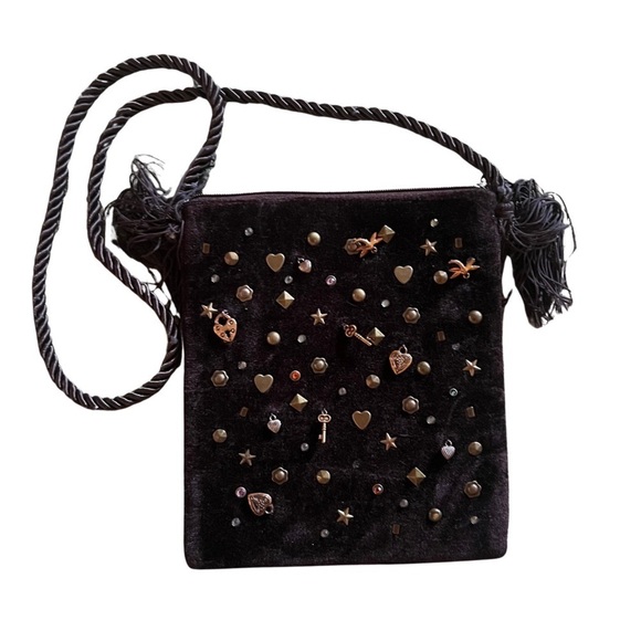 Cappelli Straworld Handbags - Capelli Brown Shoulder Bag with Jewels and Charms